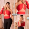 Blusa Asimétrica Roja de Un Hombro – Estilo Moderno y Elegancia Ref: 3541