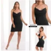 Vestido Licra Pop Negro – Elegancia y Estilo Ajustado Ref: 73929